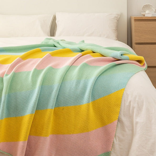 Rainbow Vivid Cotton Blanket