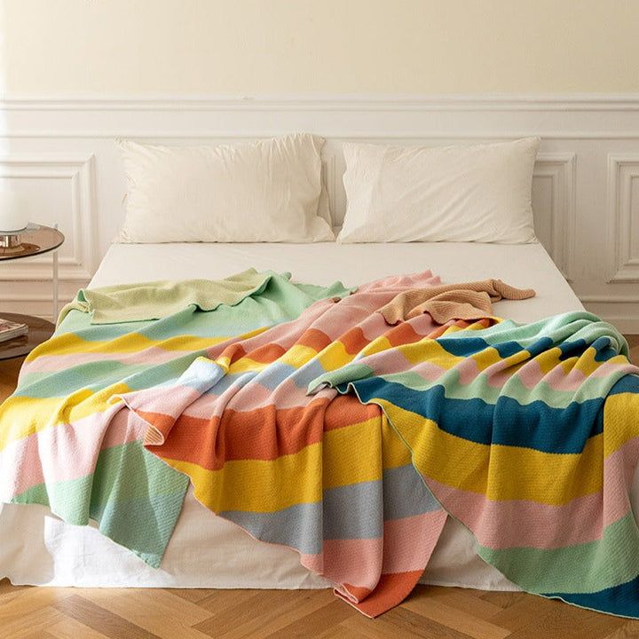 Rainbow Vivid Cotton Blanket