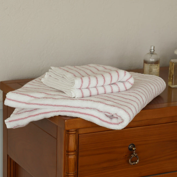 Blush Pink Stripe Cotton Towel
