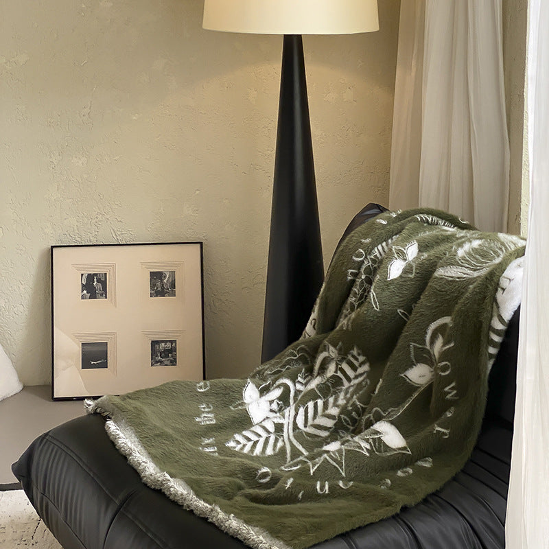 Nature-Inspired Sherpa Throw Blanket