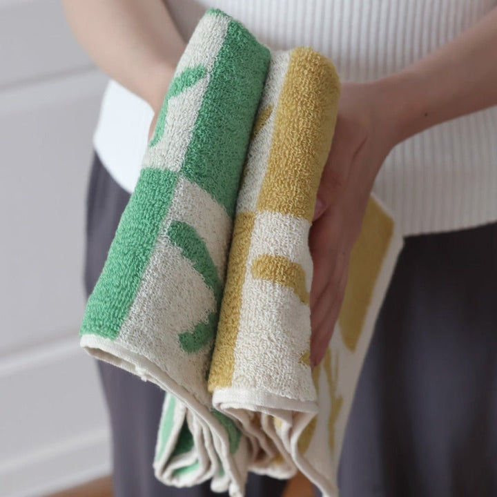 Cactus and Palm Check Towel Set - Towel - Delicors
