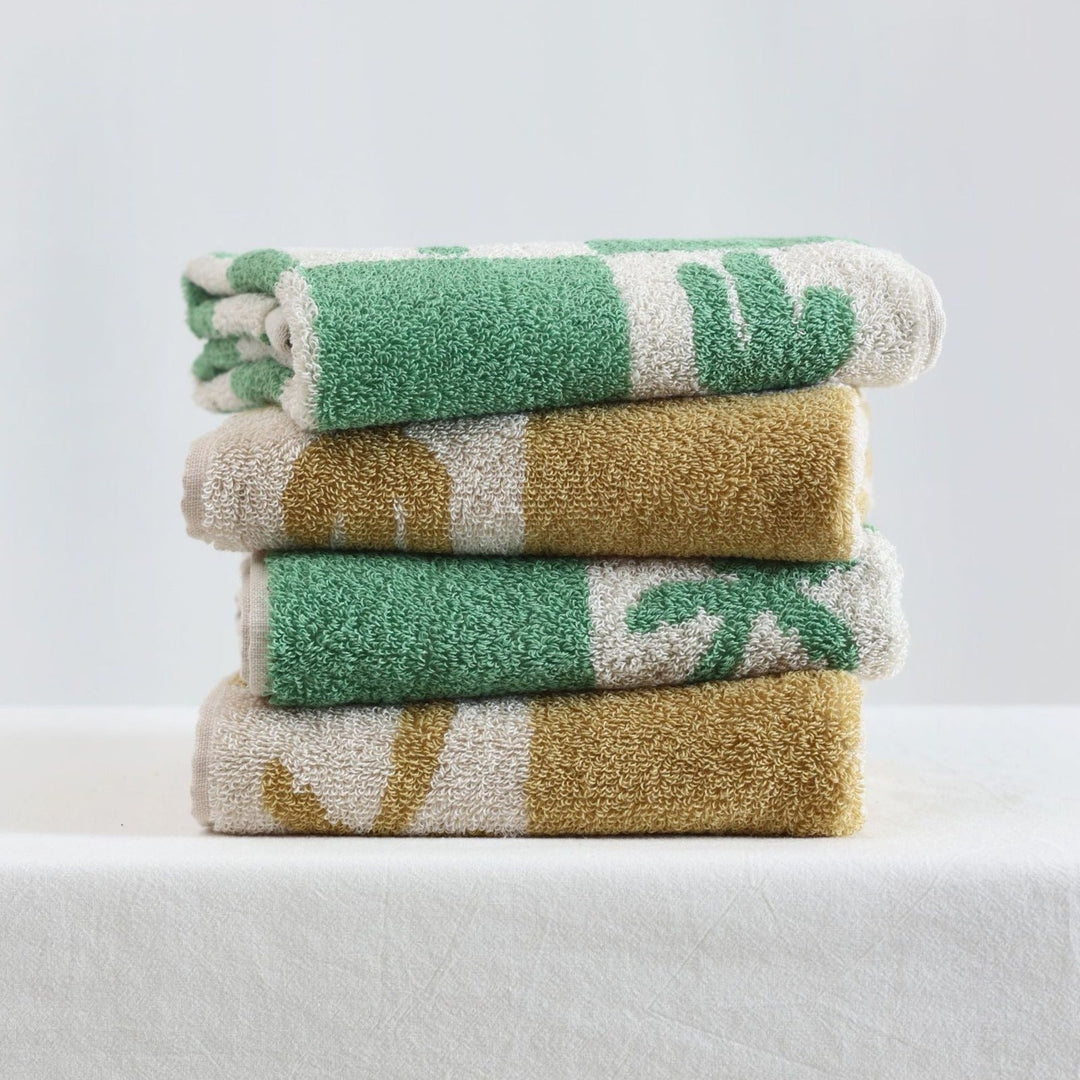 Cactus and Palm Check Towel Set - Towel - Delicors