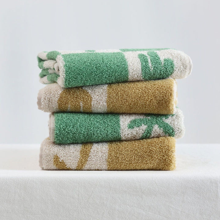 Cactus and Palm Check Towel Set - Towel - Delicors