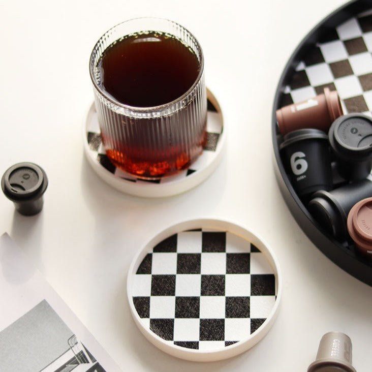 Checkerboard Cup Tray - Delicors