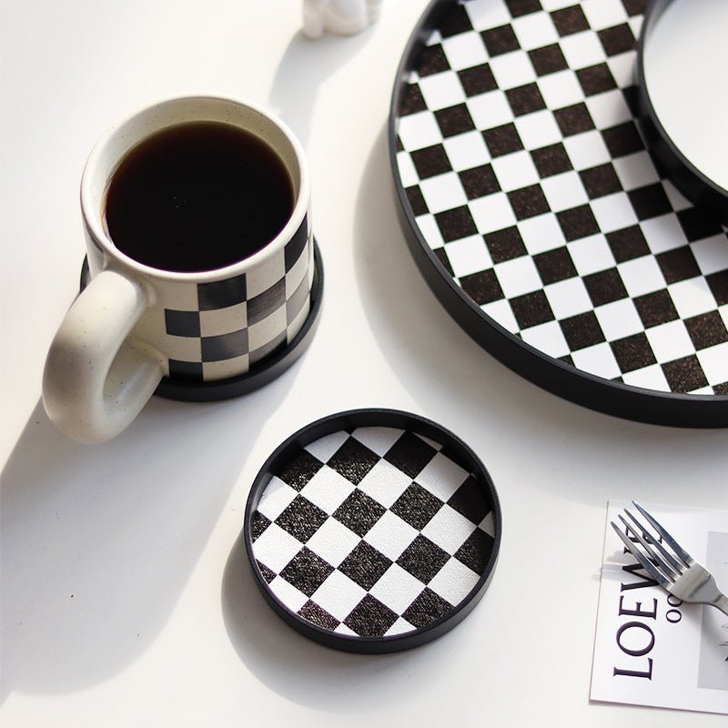 Checkerboard Cup Tray - Delicors