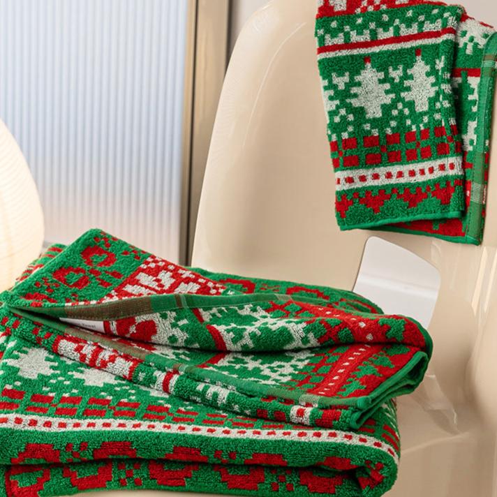 Christmas Spirit Cotton Towel - Towel - Delicors