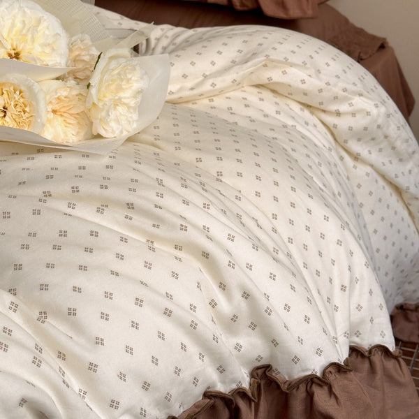 Coffee Snow Ruffle Bedding Set - Bedding - Delicors