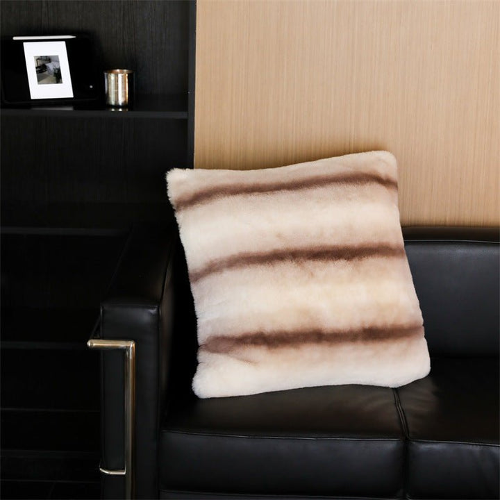 Coffee Stripe Blanket and Cushion -Throw- Delicors