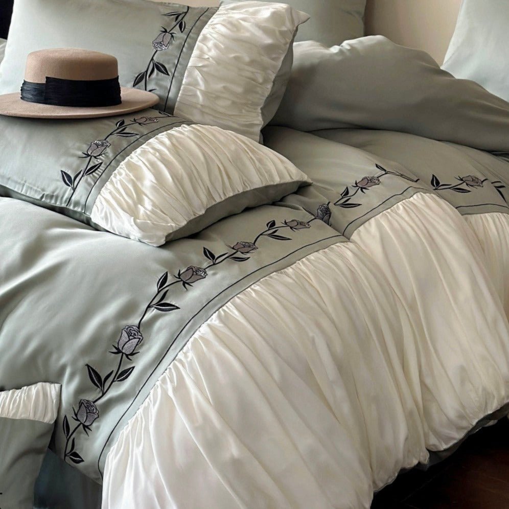 Deluxe Spring Green Rose Bedding Set - Bedding - Delicors