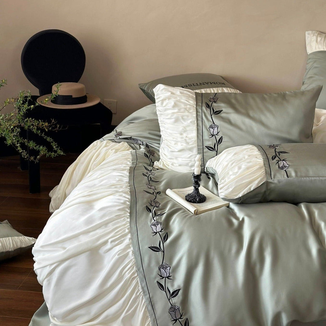 Deluxe Spring Green Rose Bedding Set - Bedding - Delicors