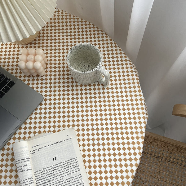 Mustard Checkerboard Table Cloth - Table Cloth - Delicors