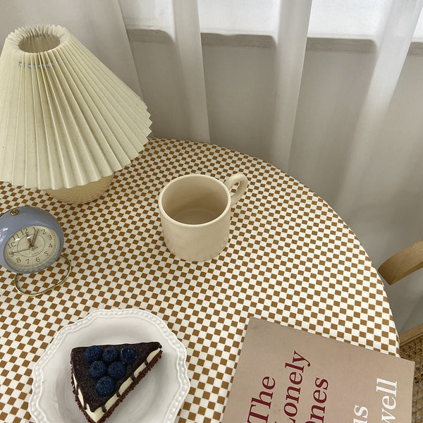 Mustard Checkerboard Table Cloth - Table Cloth - Delicors