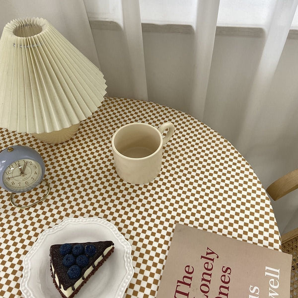 Mustard Checkerboard Table Cloth - Table Cloth - Delicors