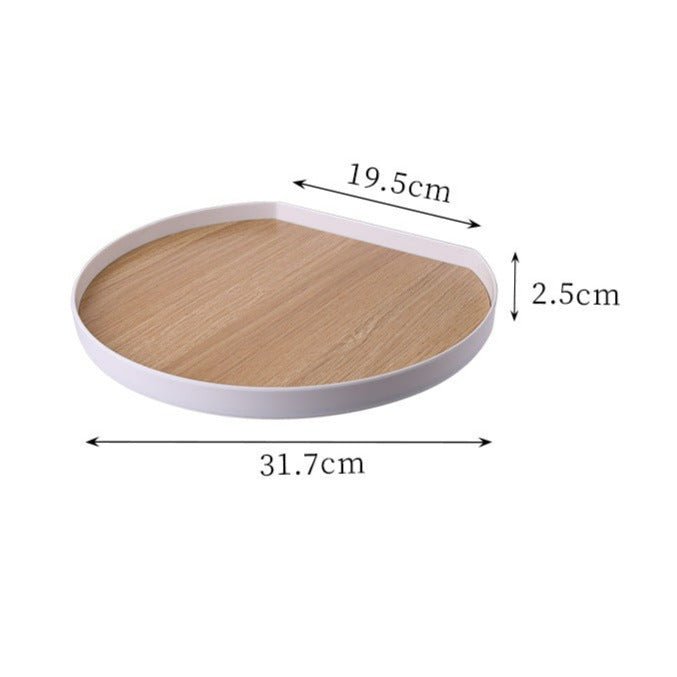 Plastic Wooden Platter - Tray - Delicors