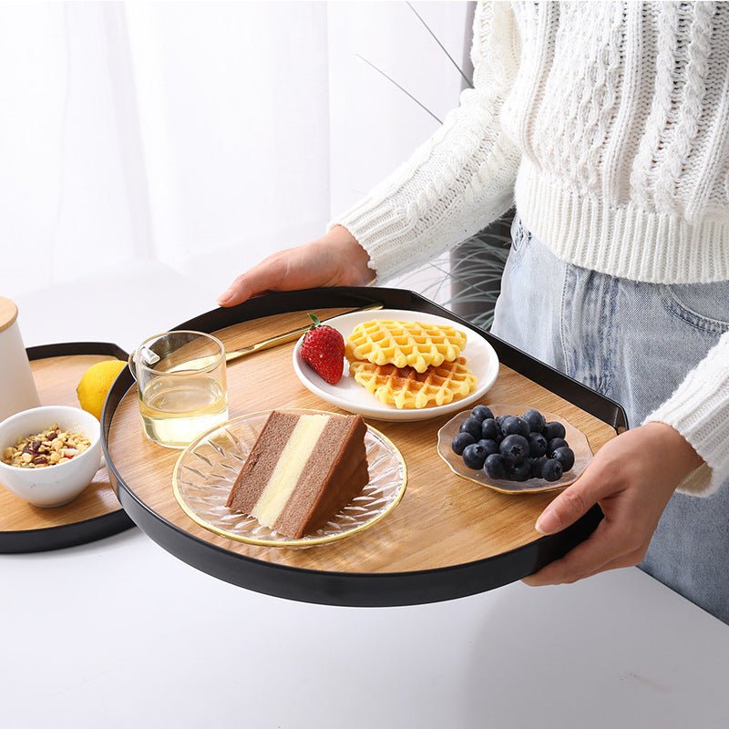 Plastic Wooden Platter - Tray - Delicors
