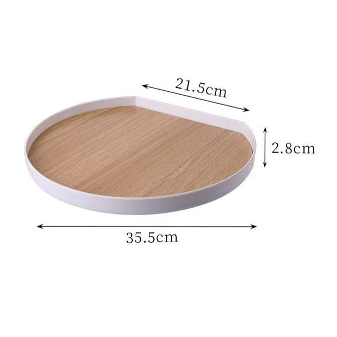 Plastic Wooden Platter - Tray - Delicors