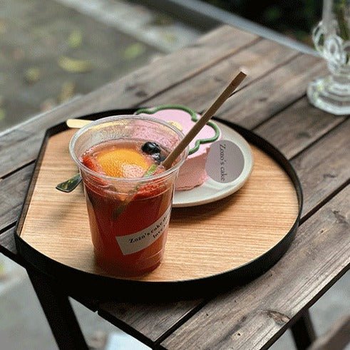 Plastic Wooden Platter - Tray - Delicors