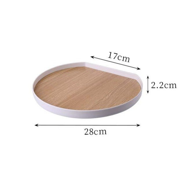 Plastic Wooden Platter - Tray - Delicors