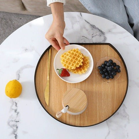 Plastic Wooden Platter - Tray - Delicors