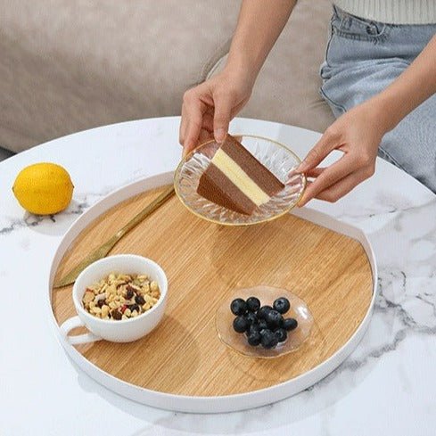 Plastic Wooden Platter - Tray - Delicors