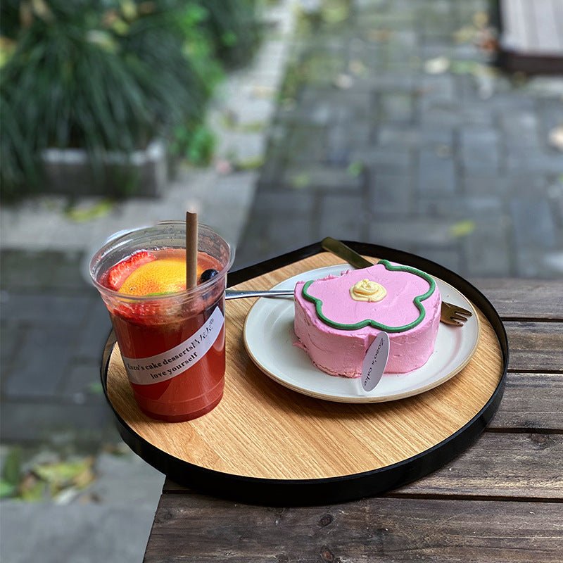 Plastic Wooden Platter - Tray - Delicors