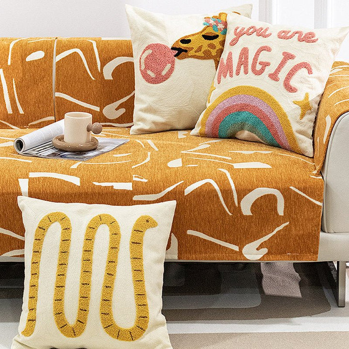 Rainbow Safari Giraffe Cushion - Cushion - Delicors