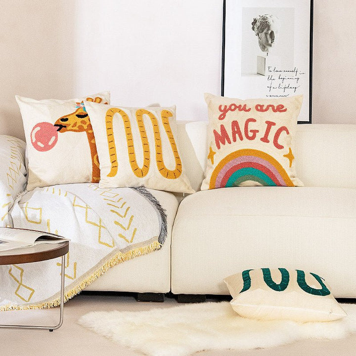 Rainbow Safari Giraffe Cushion - Cushion - Delicors