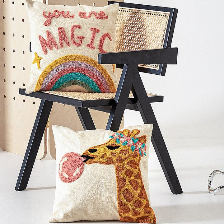 Rainbow Safari Giraffe Cushion - Cushion - Delicors
