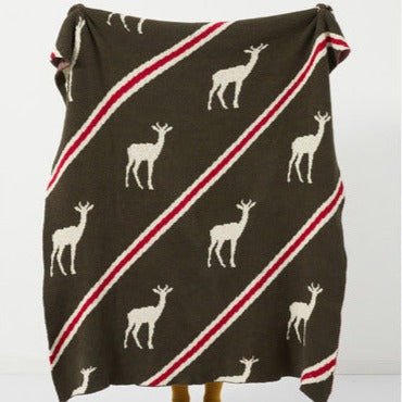 Reindeer Stripe Blanket - Throw - Delicors