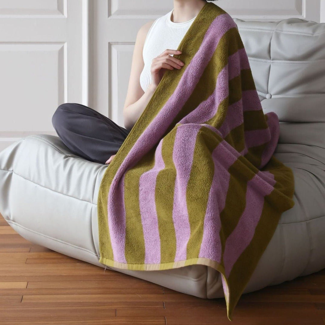 Retro Striped Beach Towel - Towel - Delicors