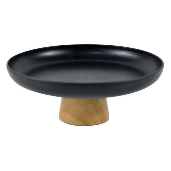 Round Tray with Solid Wood Base - Tray - Delicors