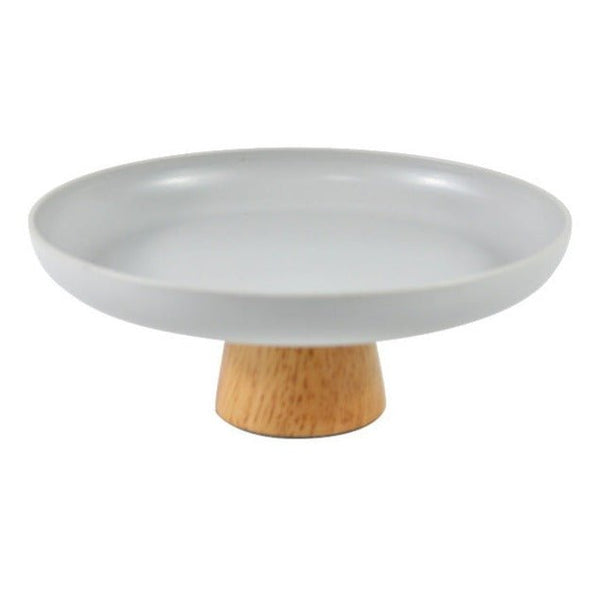 Round Tray with Solid Wood Base - Tray - Delicors