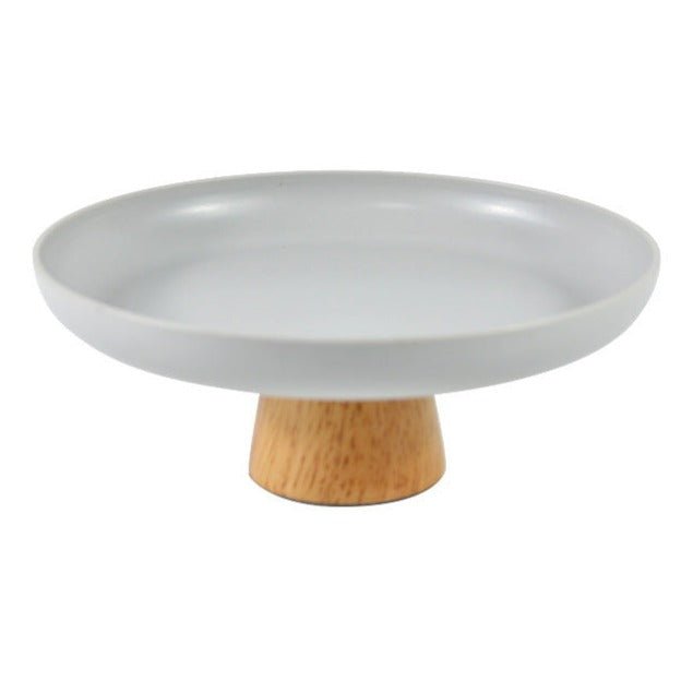 Round Tray with Solid Wood Base - Tray - Delicors