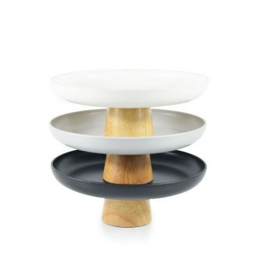 Round Tray with Solid Wood Base - Tray - Delicors