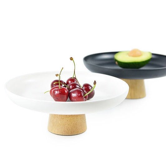 Round Tray with Solid Wood Base - Tray - Delicors
