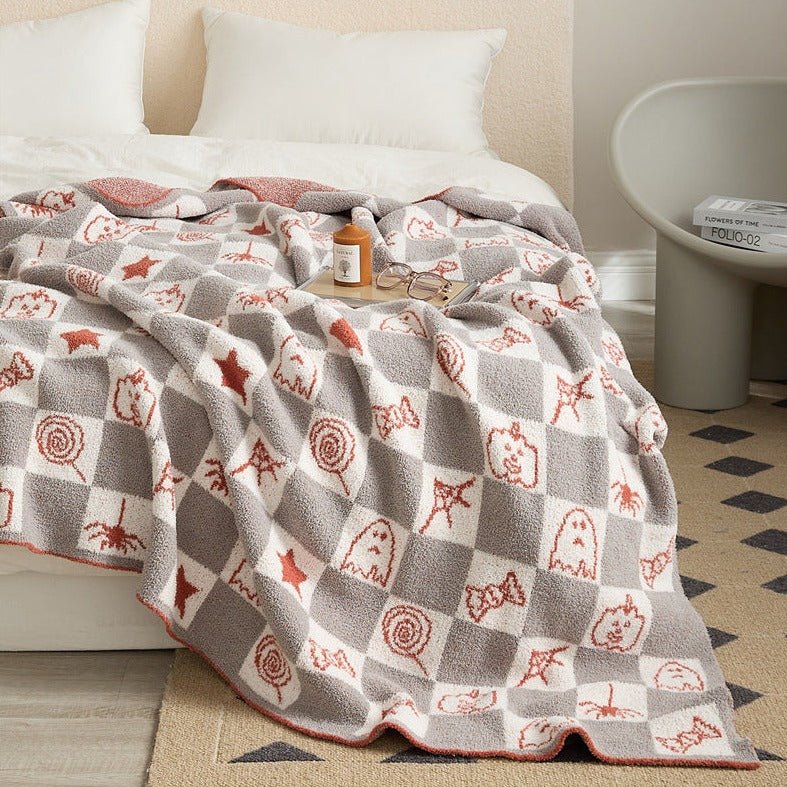 Spooky Checkerboard Blanket - Throw - Delicors