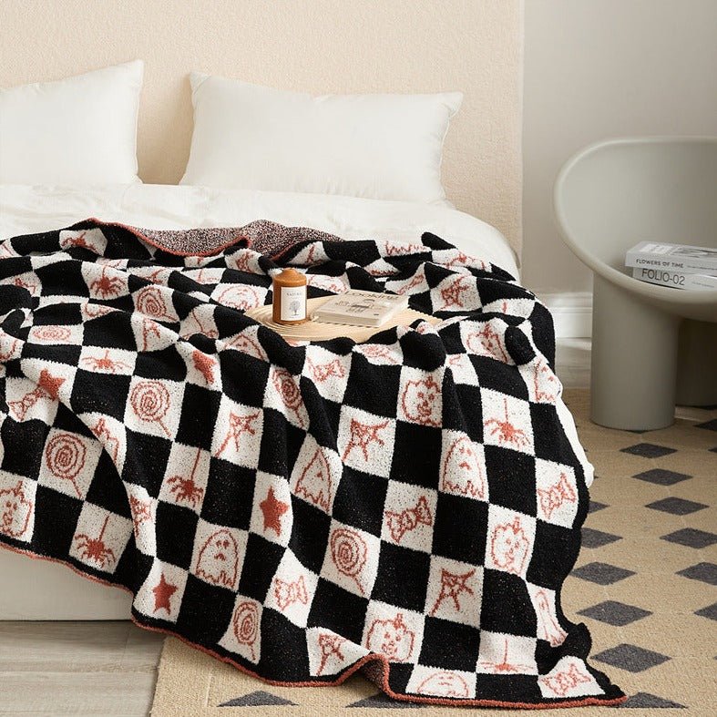 Spooky Checkerboard Blanket - Throw - Delicors