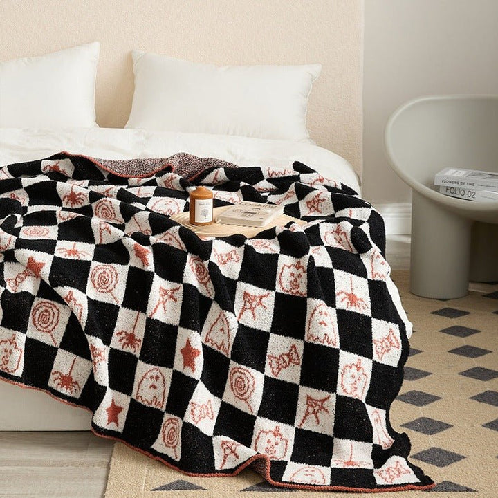 Spooky Checkerboard Blanket - Throw - Delicors