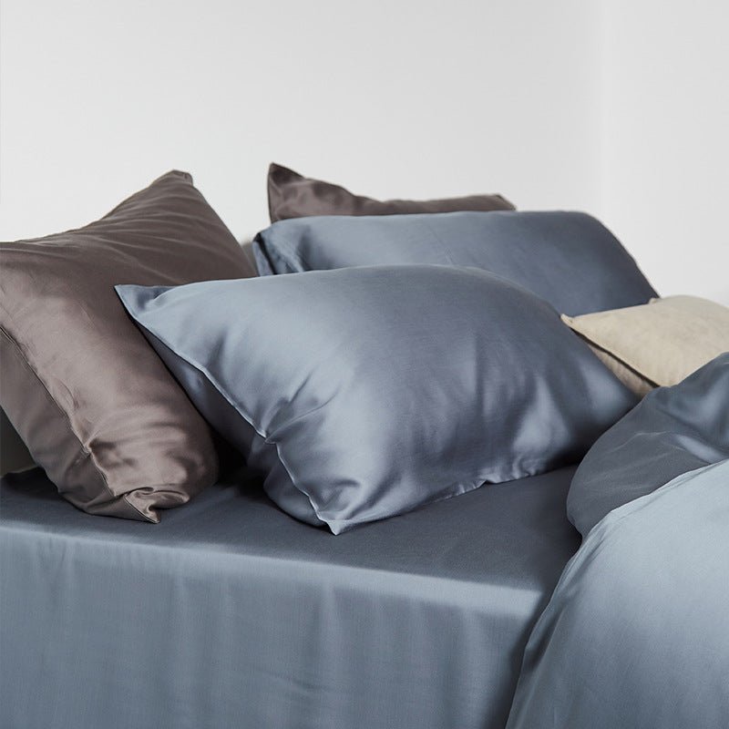 Steel Blue Lyocell Flat Sheet - FINAL SALE - Bedding - Delicors