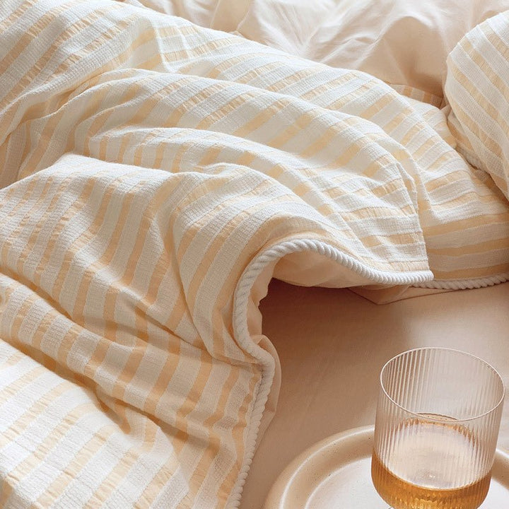 Tranquil Tones Fresh Pastel Stripe Bed Linens - Bedding - Delicors