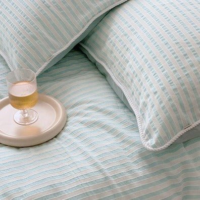 Tranquil Tones Fresh Pastel Stripe Bed Linens - Bedding - Delicors