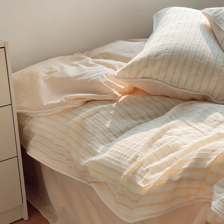 Tranquil Tones Fresh Pastel Stripe Bed Linens - Bedding - Delicors