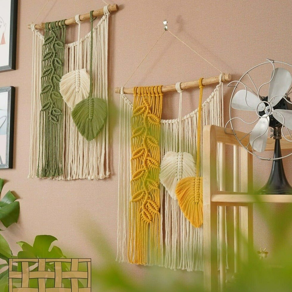 Tropical Leaf Macrame Wall Decor - Wall Art - Delicors