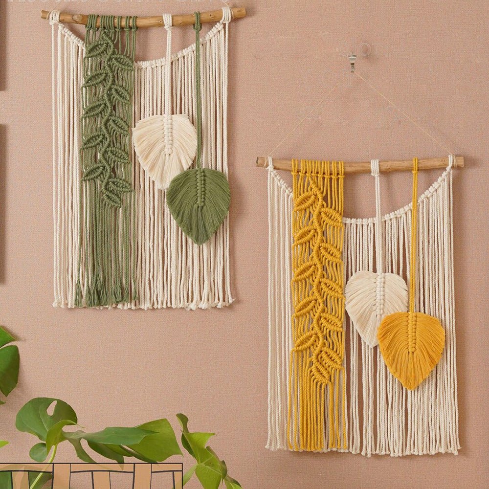 Tropical Leaf Macrame Wall Decor - Wall Art - Delicors