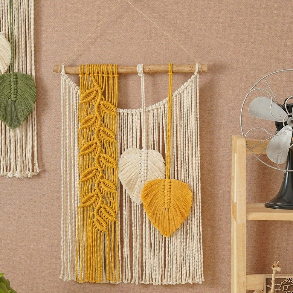 Tropical Leaf Macrame Wall Decor - Wall Art - Delicors