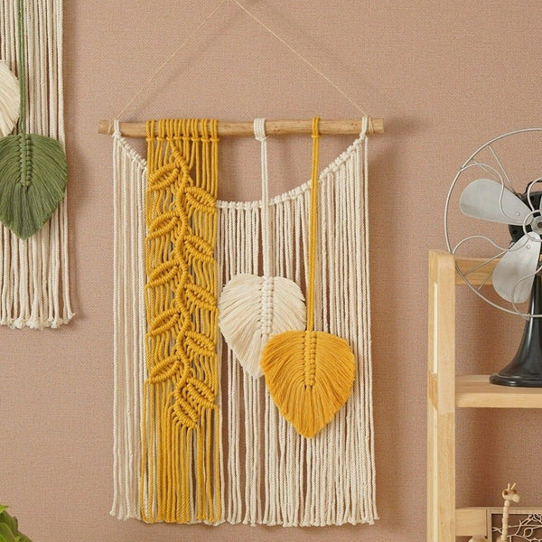 Tropical Leaf Macrame Wall Decor - Wall Art - Delicors