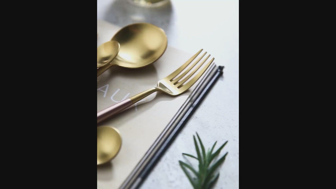 Pink Dipped Cutlery Set
