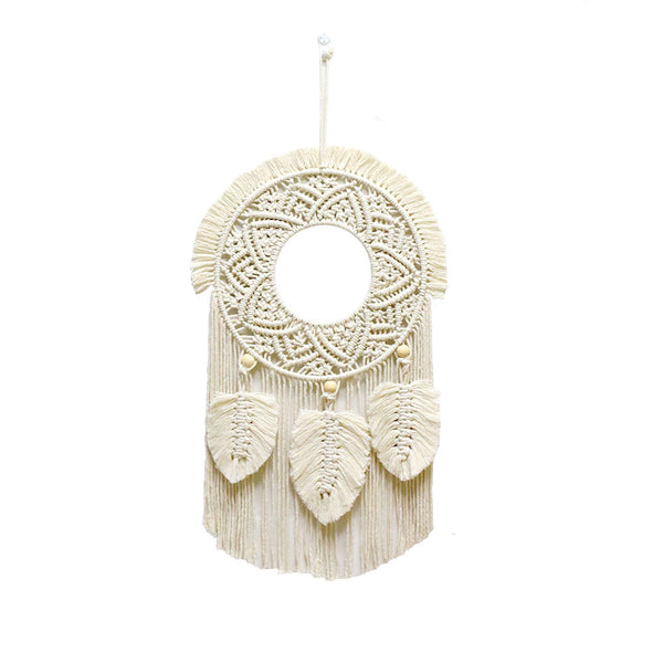 Round Feathered Macrame Wall Decor
