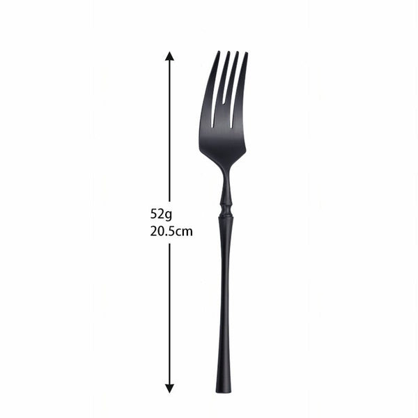 Black Roman Pillar 4-Person Stainless Steel Cutlery Set -Cutlery- Delicors