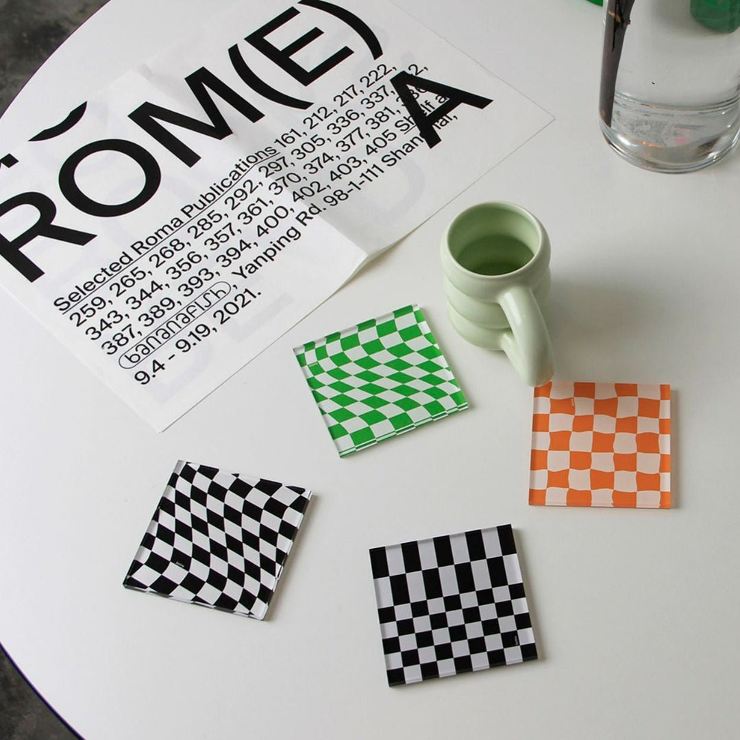 Checkerboard Fun Acrylic Coaster Collection -Coasters- Delicors